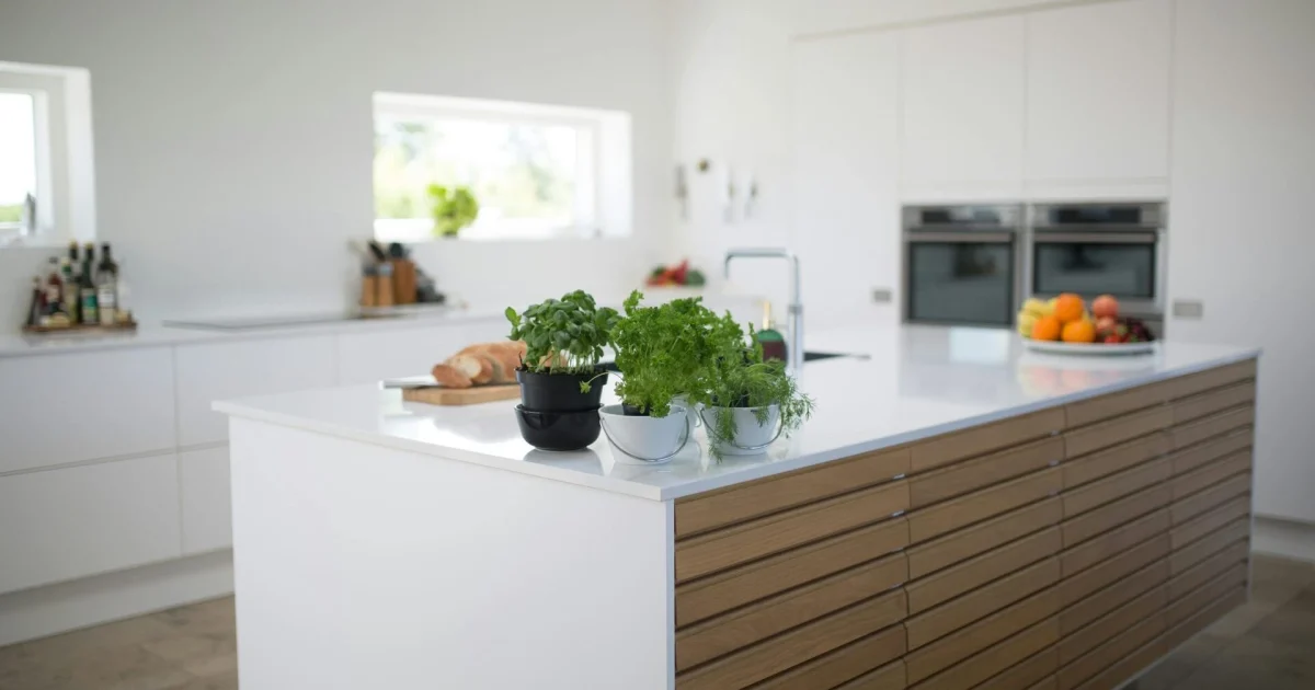 Modern Kitchen extension with large island creating a social space for cooking and dining
